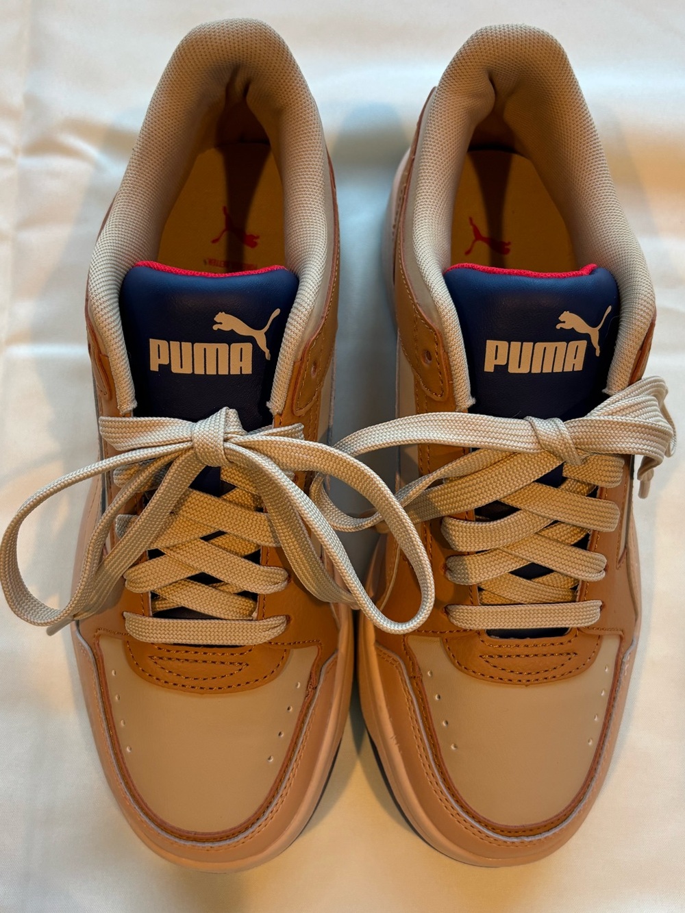 Puma Caven 2.0 Tan Beige Blue Unisex Sneakers Shoes Size US 7 / UK 6 / EU
39